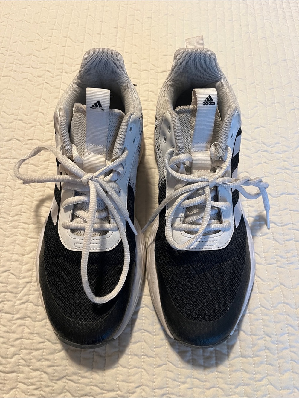 adidas Kids Black and White Lightweight Basketball Sneakers